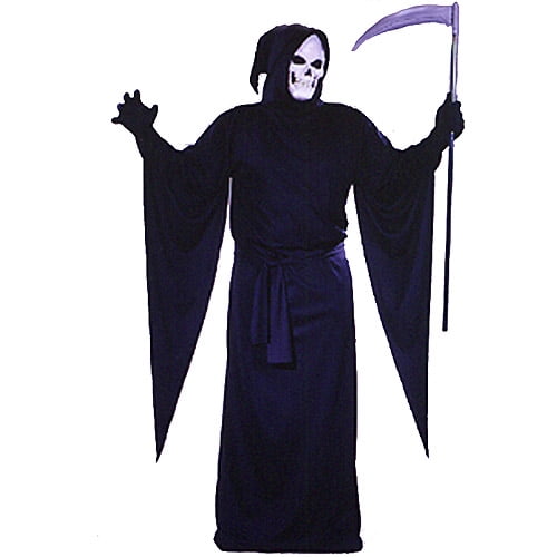 Scythe Mens Halloween Death Black Robe Adult Horror Costume New Grim Reaper